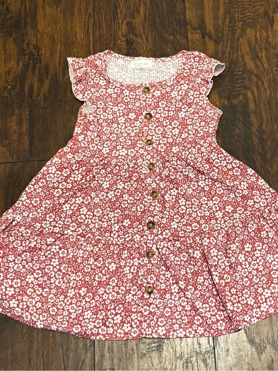 btween Other - Btween Girls Size 5 Red Floral Button Front Tiered Dress